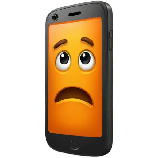 Worried Orange smartphone  emoji