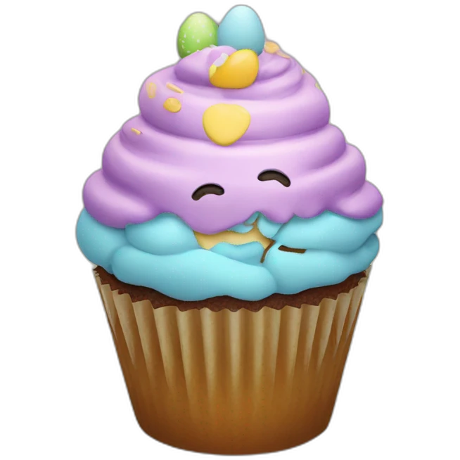 Happy Easter cupcake emoji