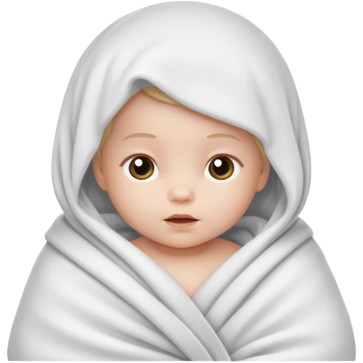 newborn white baby girl in a swaddle emoji