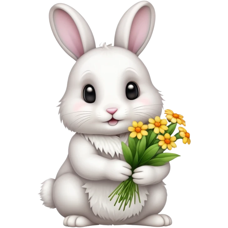 Bunny holding flowers emoji