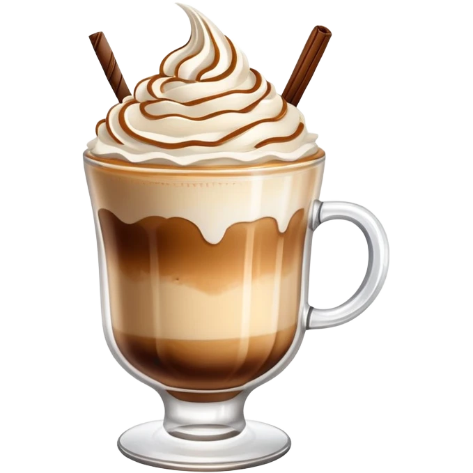 Dalgona coffee with whipped coffee topping in glass emoji