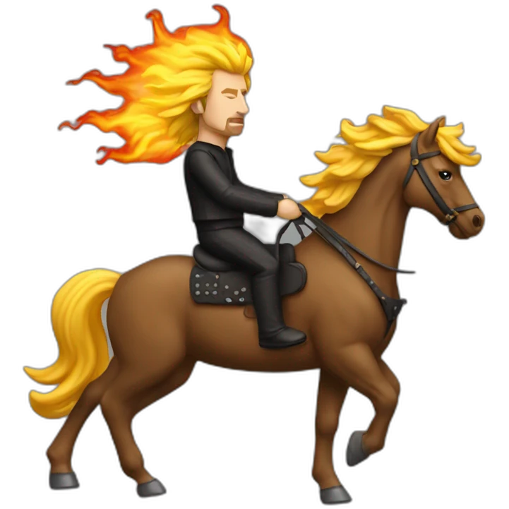 johnny halliday ride a flame horse emoji