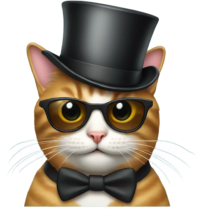 Cat with sunglasses and a top hat emoji