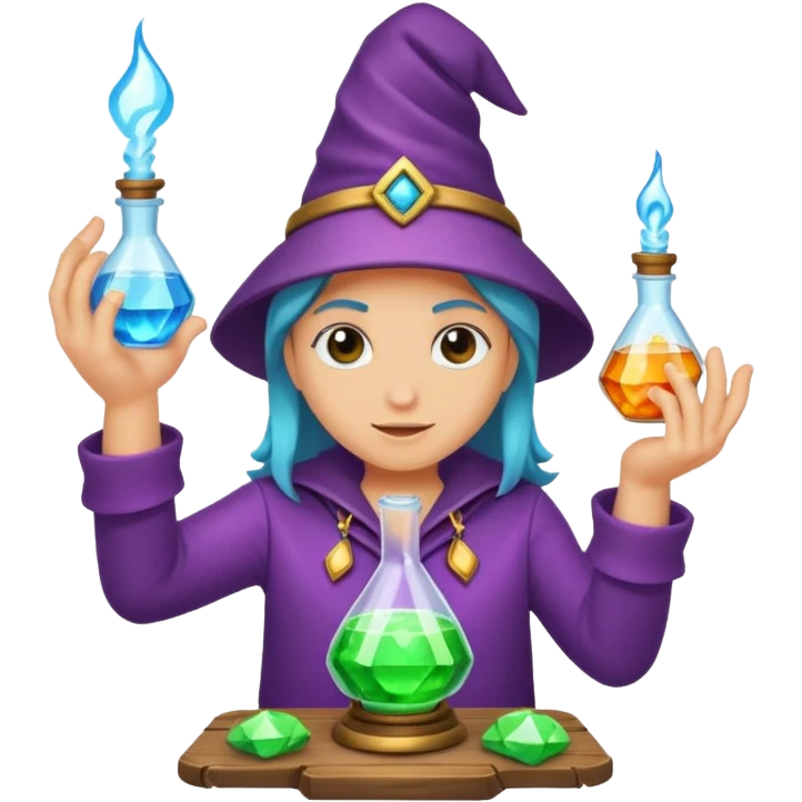 potion maker snapping fingers crystal spark idea emoji