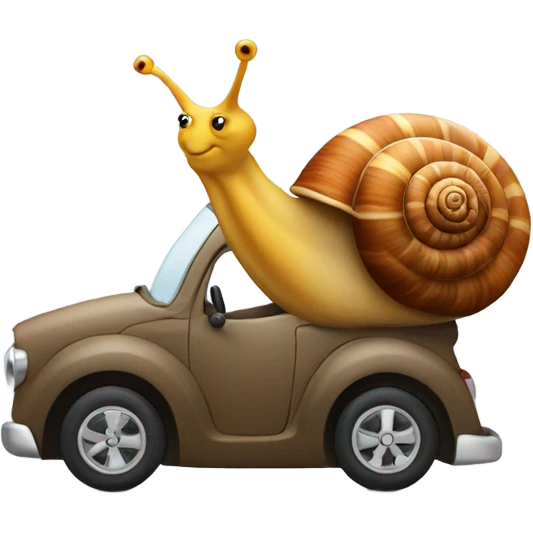 snail driving emoji