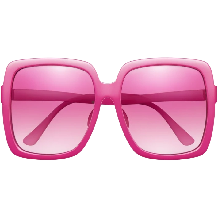 pink oversized sunglasses, large square frame with pink transparent lenses, fashion style emoji