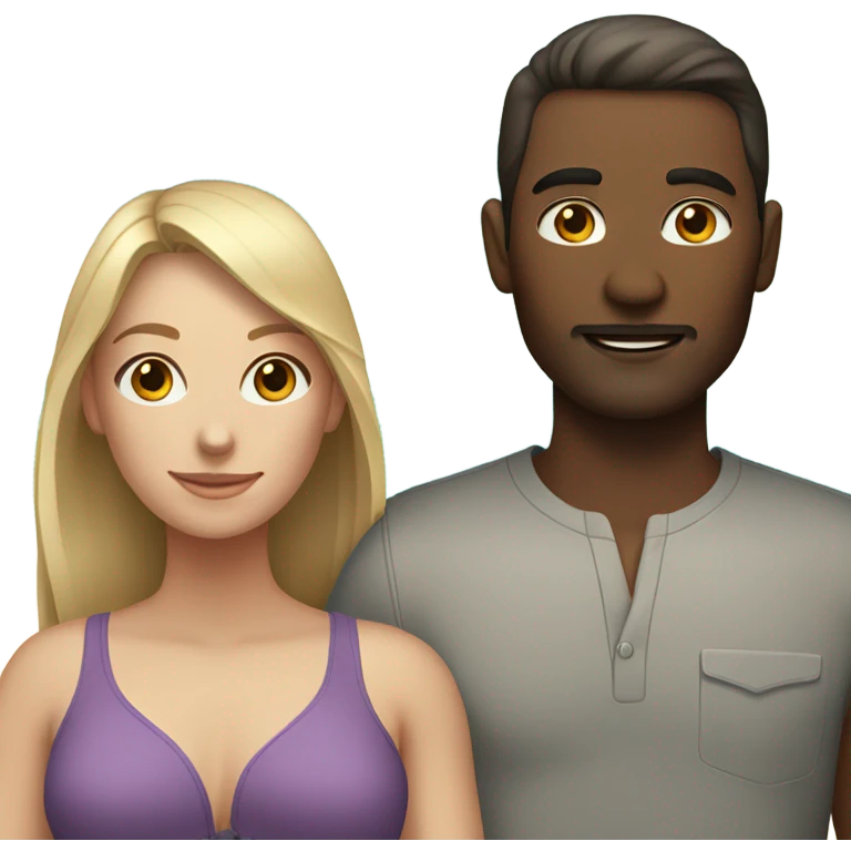 Fair skinned Man and woman on the beach emoji