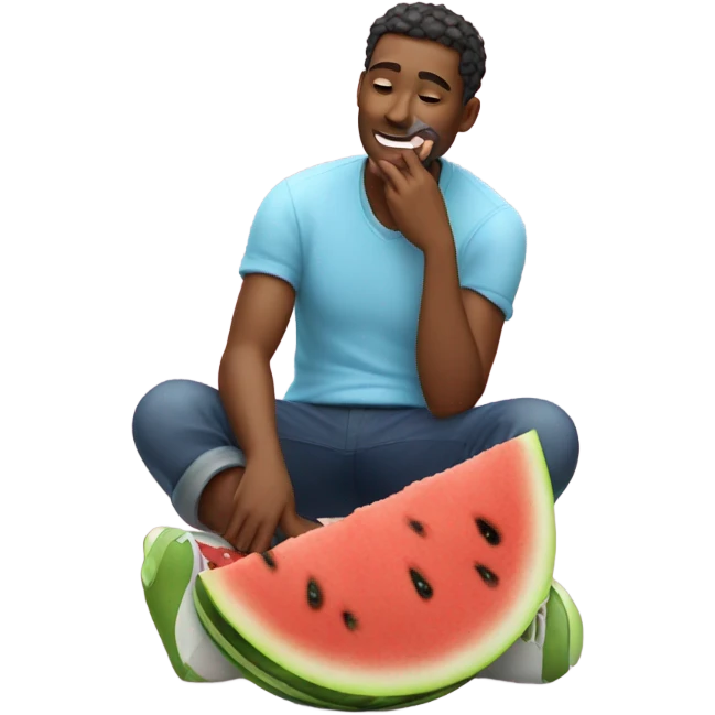 guy eating watermelon emoji