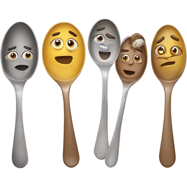 Spoons with faces emoji