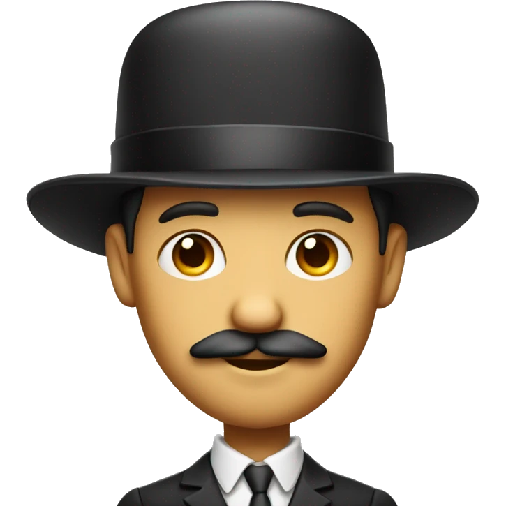 man with a bowler hat and a small mustache  emoji