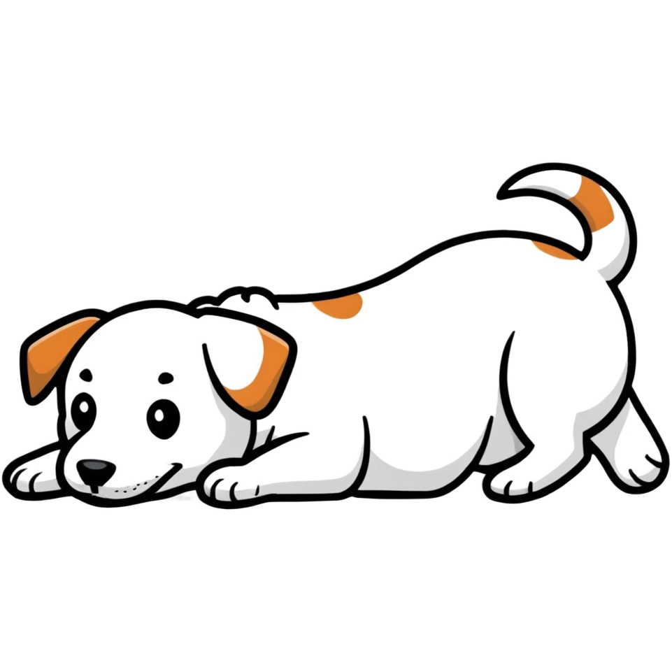 Laughing dog rolling on floor emoji
