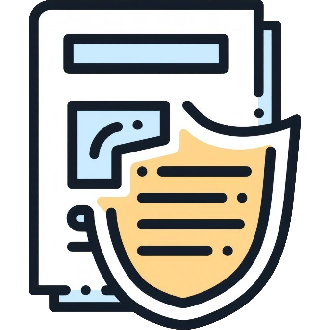 insurance license document with shield emoji