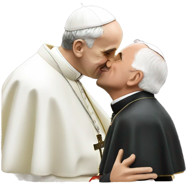 man kissing the pope emoji
