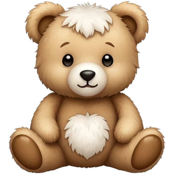 Adorable teddy bear white emoji