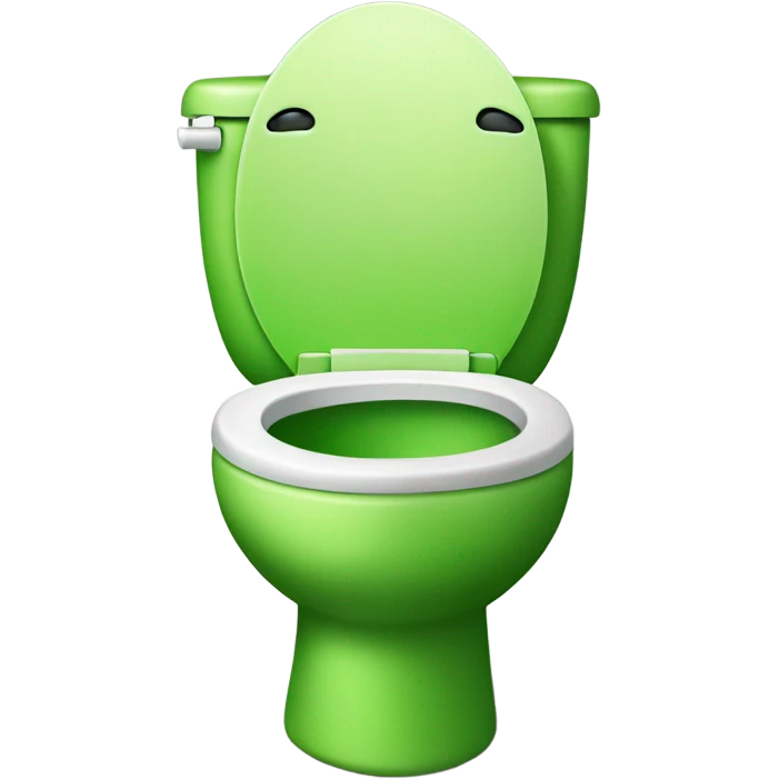 Toilet with bright green vomit emoji