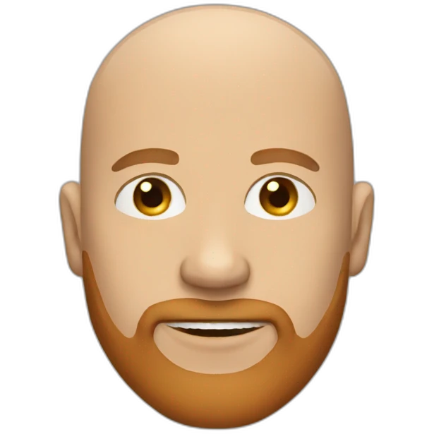 bald guy with beard red emoji