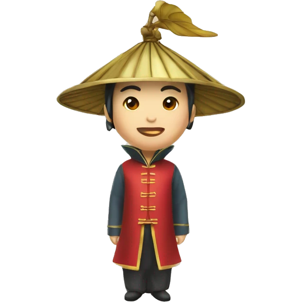 Chinois avec chapeau pointue  emoji