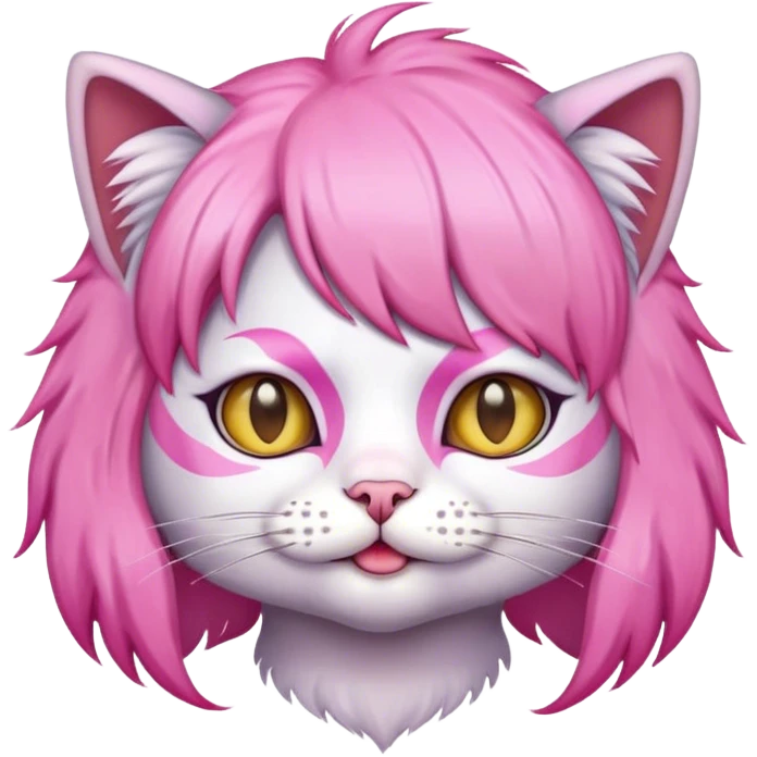 a cat with a pink wig emoji