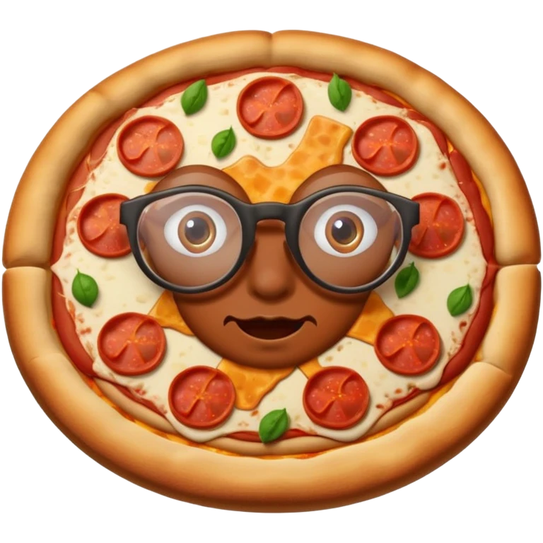 pizza face with glassess emoji