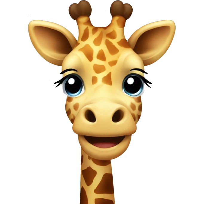 Happy giraffe with a big smile and sparkling eyes emoji