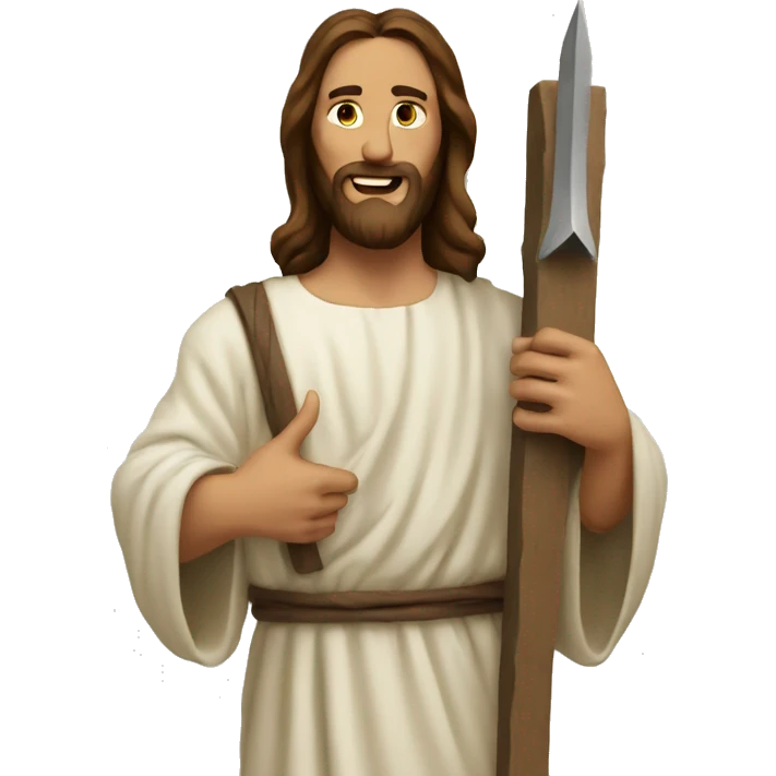 Jesus holding a giant nail  emoji
