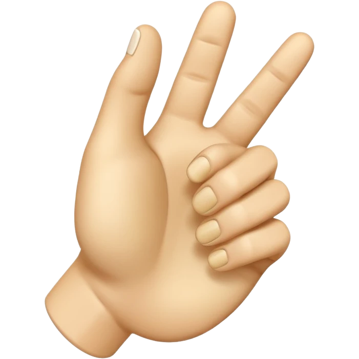A 3D emoji in iOS emoji aesthetic style of a hand making a trigger-like gesture, with the index finger extended forward and the thumb raised upward, other fingers folded, clean white background, glossy and smooth Apple-style design

 emoji