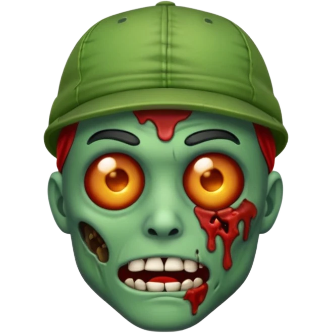 Create a zombie emoji with a cap emoji