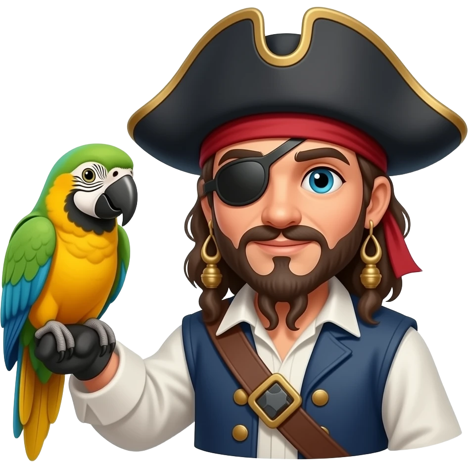 pirate and parrot emoji