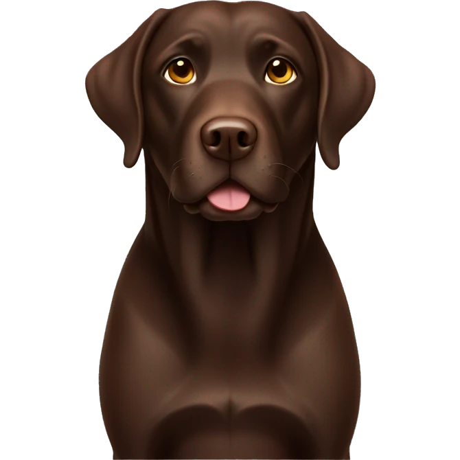 a full body, chocolate Labrador  emoji