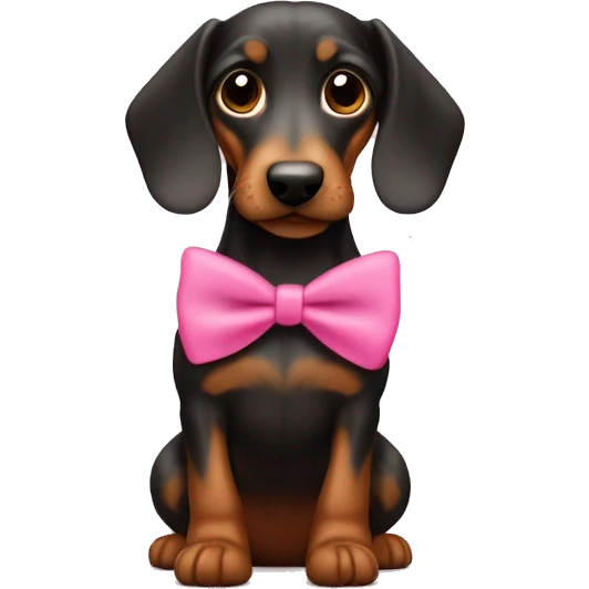 Dackel mit rosa Schleife  emoji