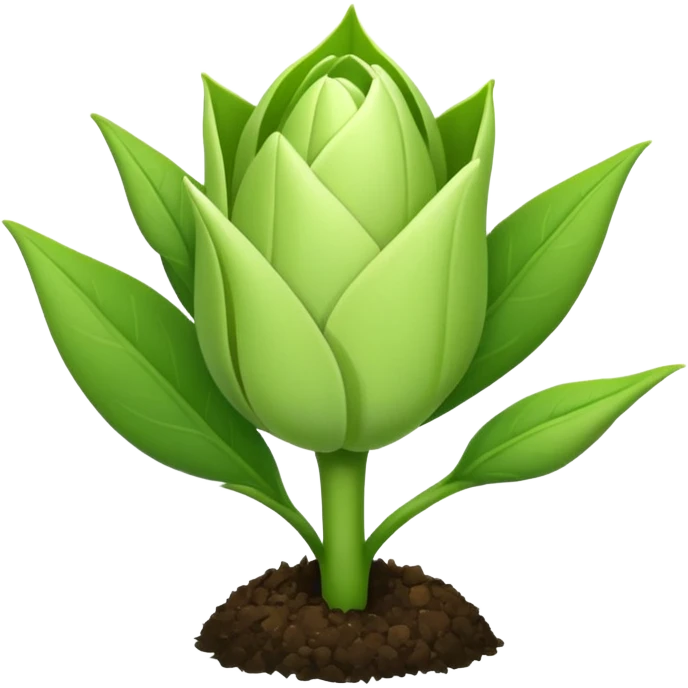 a Flower bud on a new growing plant  emoji