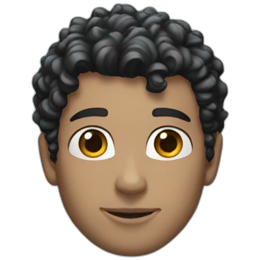 superman short curly hair with blue eyes emoji