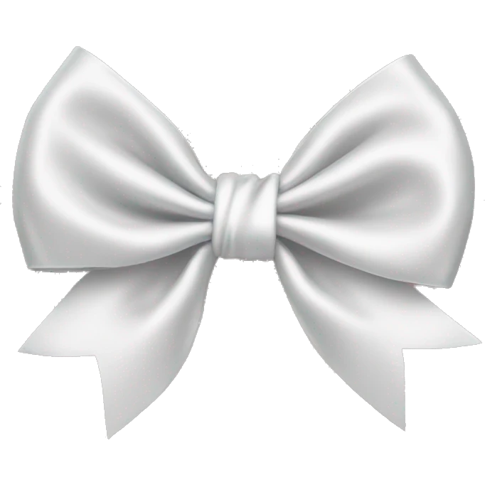 white satin bow emoji