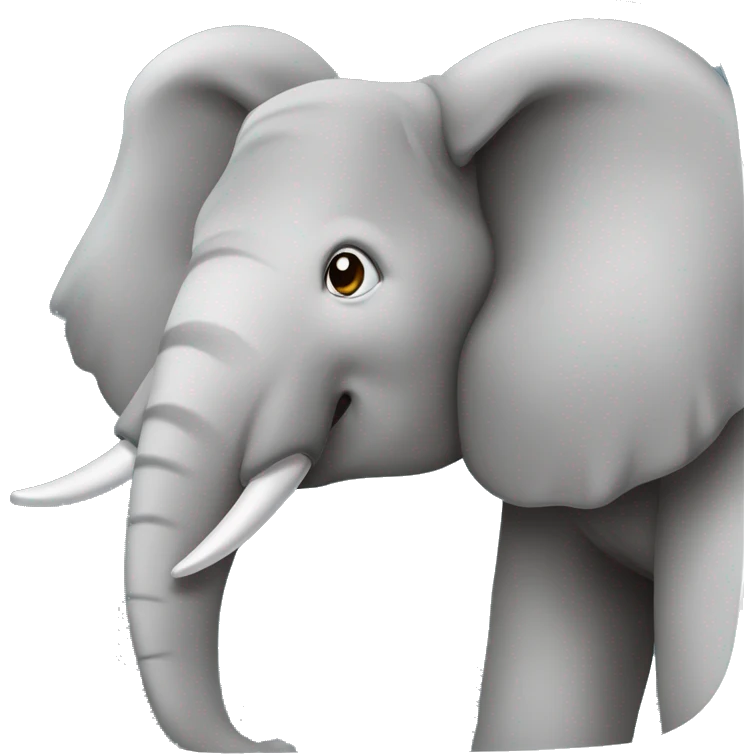 Ahora haz otr elefante igual pero con un solo colmillo emoji