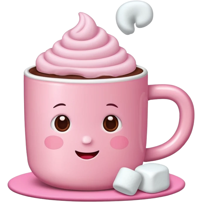 heiße Schokolade mit Marshmallows pink . Keine Gesichter  emoji