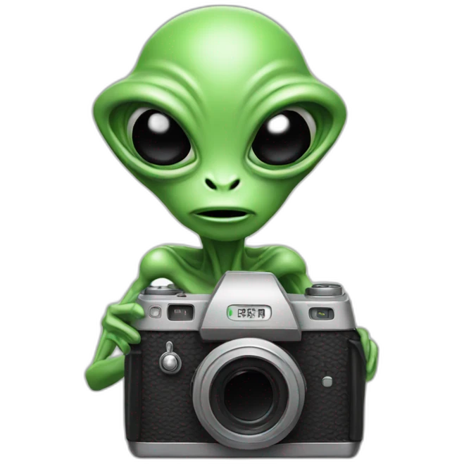 alien with a camera emoji