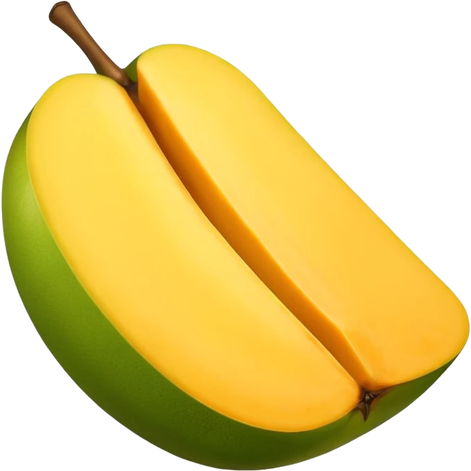 square slice of mango, bright yellow emoji