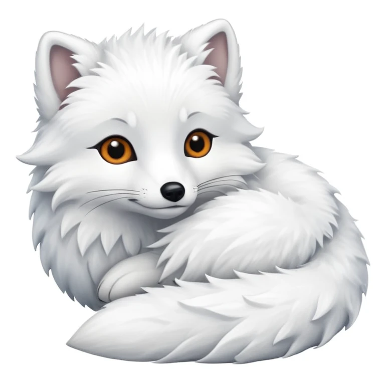 Arctic fox laying down  emoji