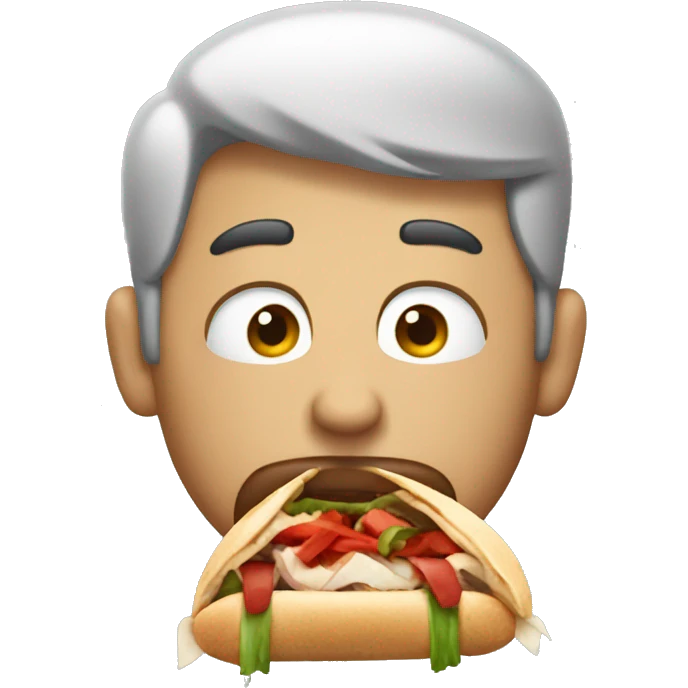 sad man eating a kebab emoji