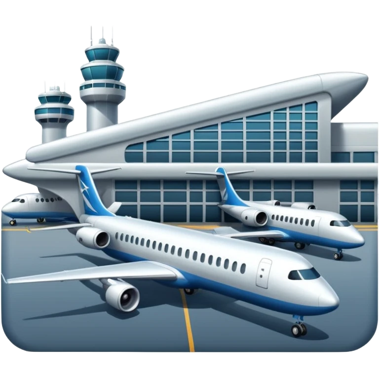 planes next to terminal building emoji