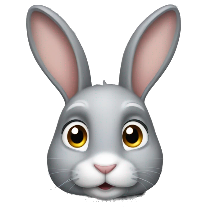 Gray rabbit with long hears  emoji