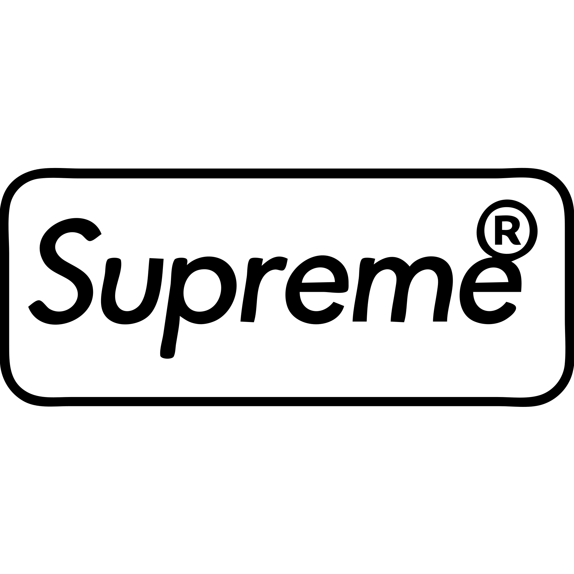 Supreme logo minimalistic black outlined icon emoji