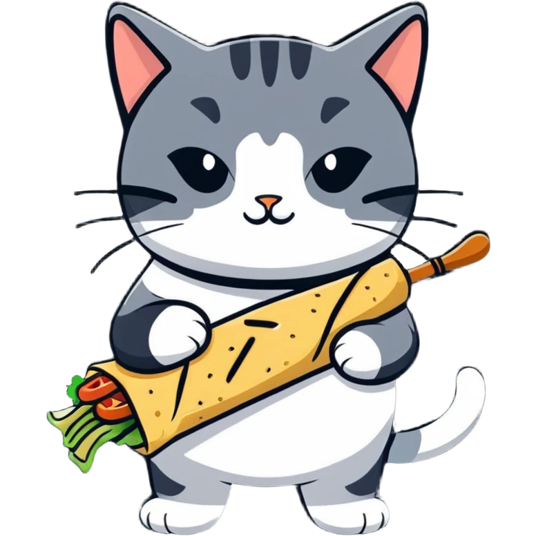 cat in shawarma emoji