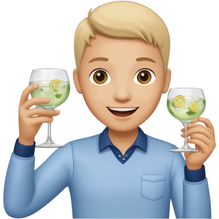 Cheers with a gin glass emoji