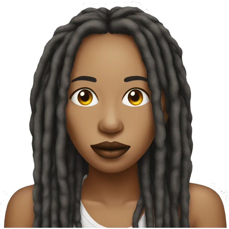 Female us rapper smoking with his dreads emoji