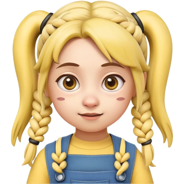 cute girl minion with pigtails emoji