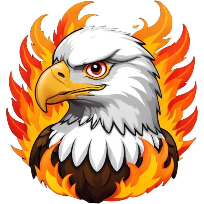 Make a egale with the fire  emoji