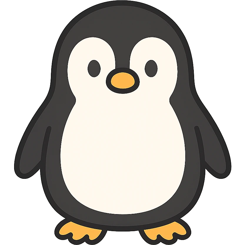 flat toon style penguin emoji