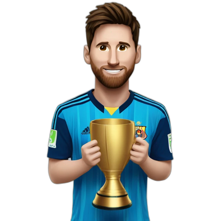 genera a messi levantando la copa del mundo emoji