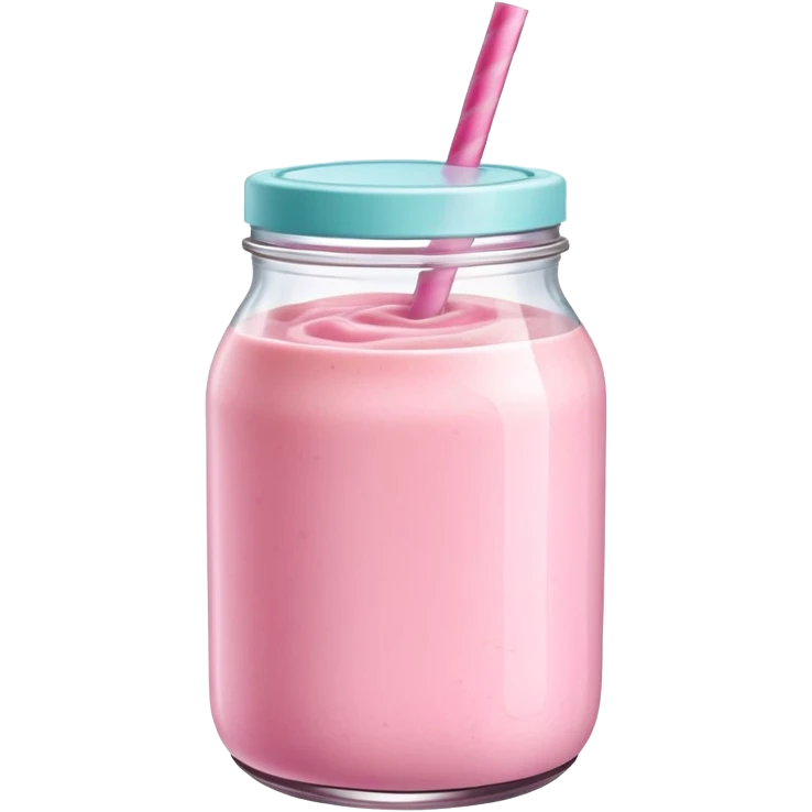 pink smoothie in a jar emoji